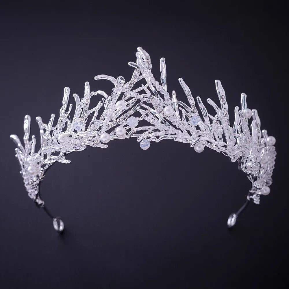 Silver Color Crystal Rhinestone Crown and Tiara Wedding Hair Accessories Bridal Tiaras Hair Crown Wedding Headpiece Women Diadem