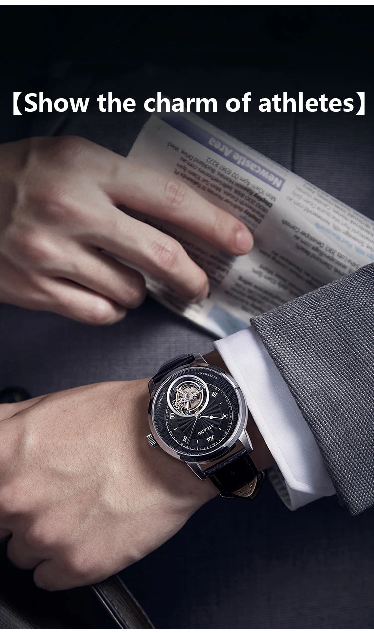AILANG new authentic luxury real tourbillon mechanical watch fashion business waterproof men's watch