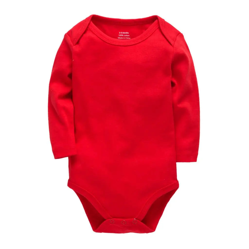 Baby Girls Clothing Body Suit Newborn Infant Boys Romper Infant Long Sleeve Summer Red Jumpsuit Cotton Soild Color Pyjama Bebe