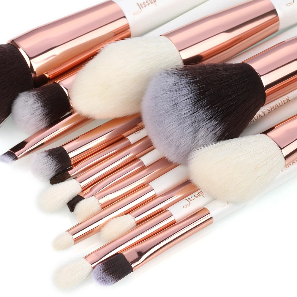 Jessup 25pcs Professional Makeup Brushes set Make up Brush Tools kit Foundation set Powder Blushes Beauty Pearl White T215