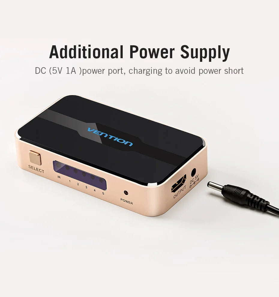 Vention HDMI Splitter 5 Input 1 Output HDMI Switch 5x1 for XBOX 360 PS4 Smart Android HDTV 4K 5 in 1 out HDMI Switcher Adapter