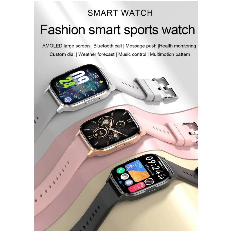 HK21 2.01inch Smart Watch Fitness Tracker with BT Call Blood Pressure Heart Rate Monitoring Waterproof IP67 Android Square Reloj