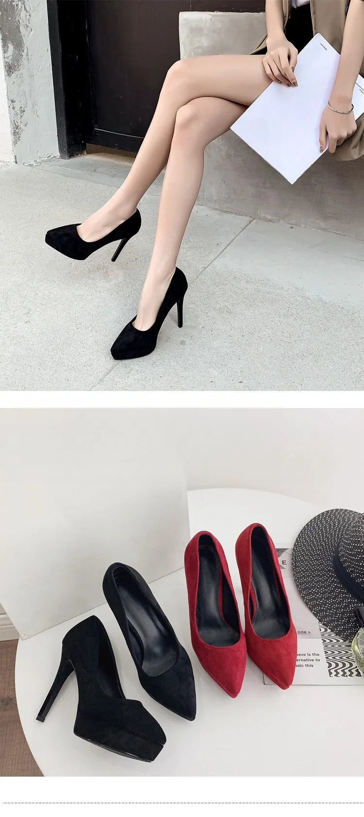 Hot Sell Retail New on Design Sexy Women Footwear Pointed Toe Thin Chaussure Platform High Heels