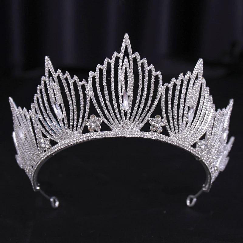 Bridal Wedding Hair Accessories Silver Crystal Hair crown alloy diamond crown women's fashion high-end atmospheric headdress