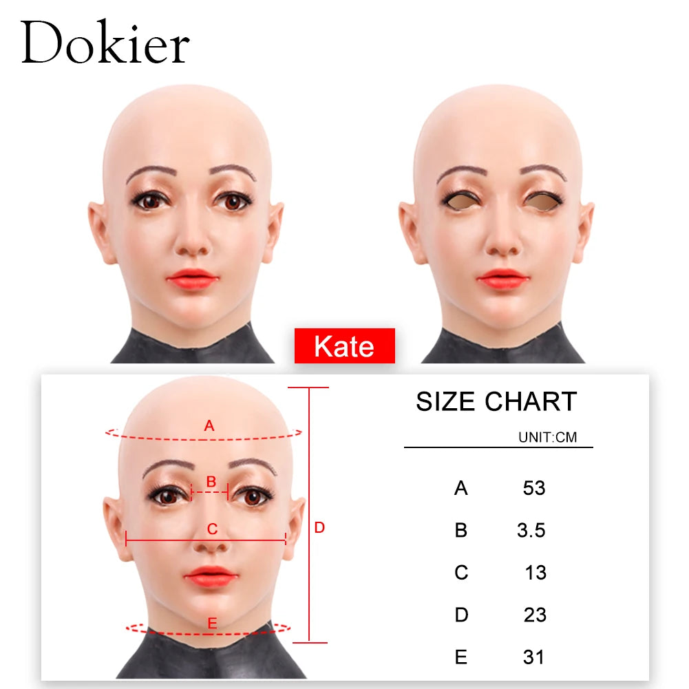Dokier Crossdressing Soft Silicone Cosplay Costume Masks Props for Crossdresser Transvestite Halloween Cosplay Male to Female