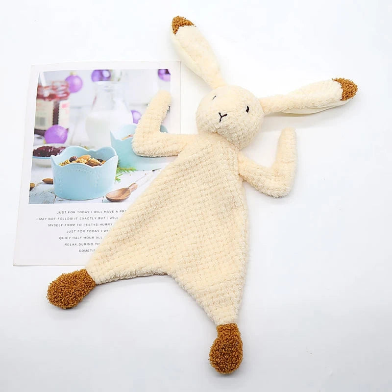 Baby Security Blanket Soothing Appease Towel Soft Animal Rabbit Plush  Teething Bib Infants Comfort Sleeping Nursing Dropship