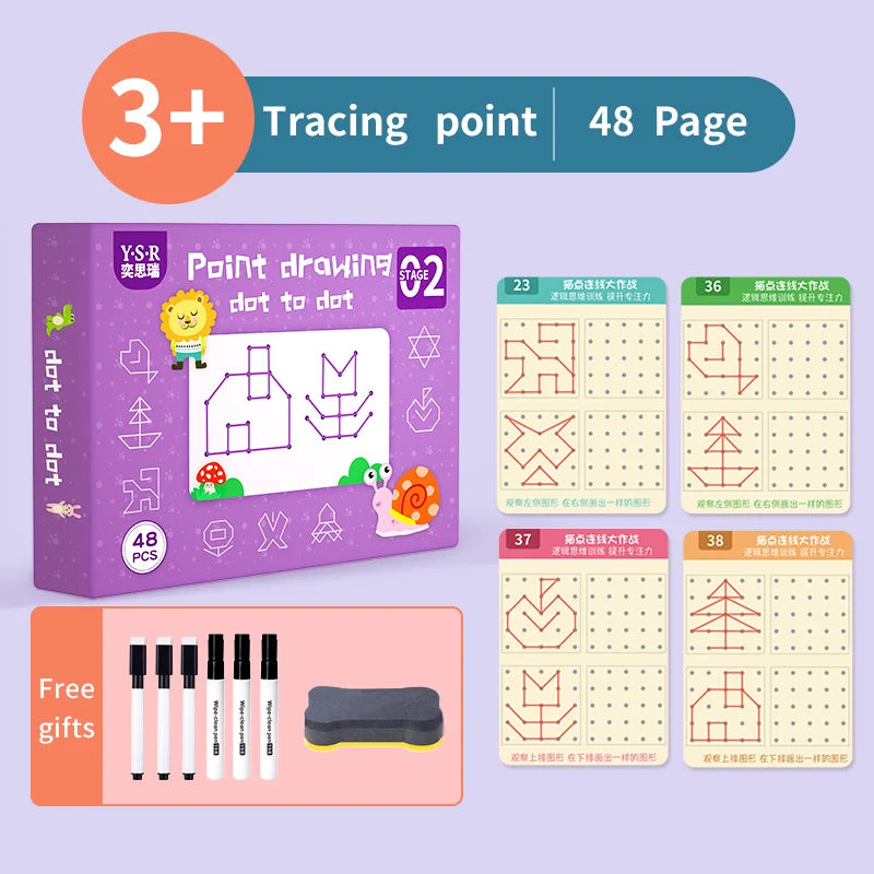 Tracing Trails Workbook for Kids Handwriting Activity Kit With Tracing Dry Erase Activity Boards and Crayon