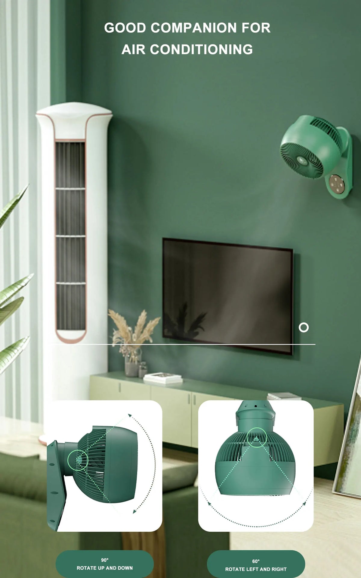 220V  Electric Fan Oscillating 3 Blades 3 Speeds Adjustable Wall Mounted Fan Remote Control Timer Home Air Cooler Fans