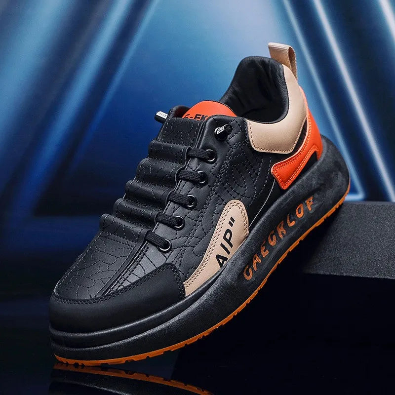 New Breathable Thick Sole Men's Skateboarding Shoes with Comfortable Casual Sports Shoes  Elevated  Men's Board Shoes