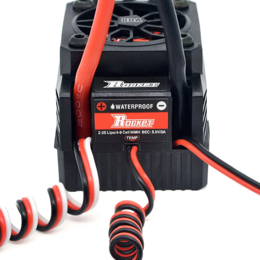 Rocket V2 Waterproof 3665 3800KV 3150KV 2750KV 2200KV Brushless Motor with 80A ESC for RC Car 1/10 Motor RC Rock Crawle