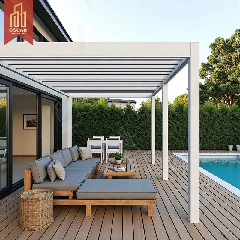 Aluminum Louvered Roof 3X3M 3X4M Bioclimatic Sunshade Outdoor Villa Garden Patio Deck Pergola