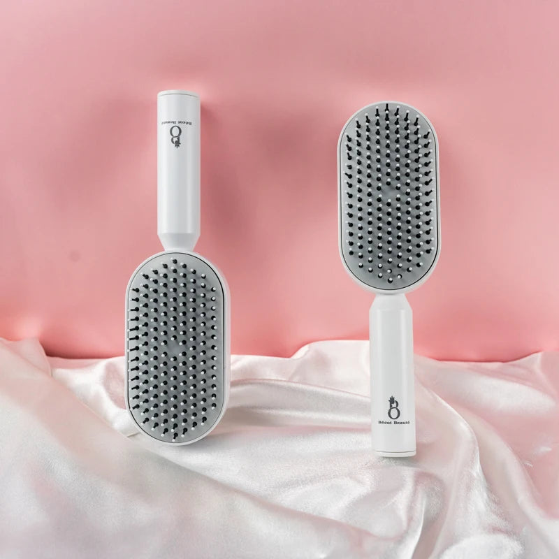 Self Cleaning Hair Brush for Women One-key Cleaning Hair Loss Airbag Massage Scalp Comb Anti-static Hairbrush