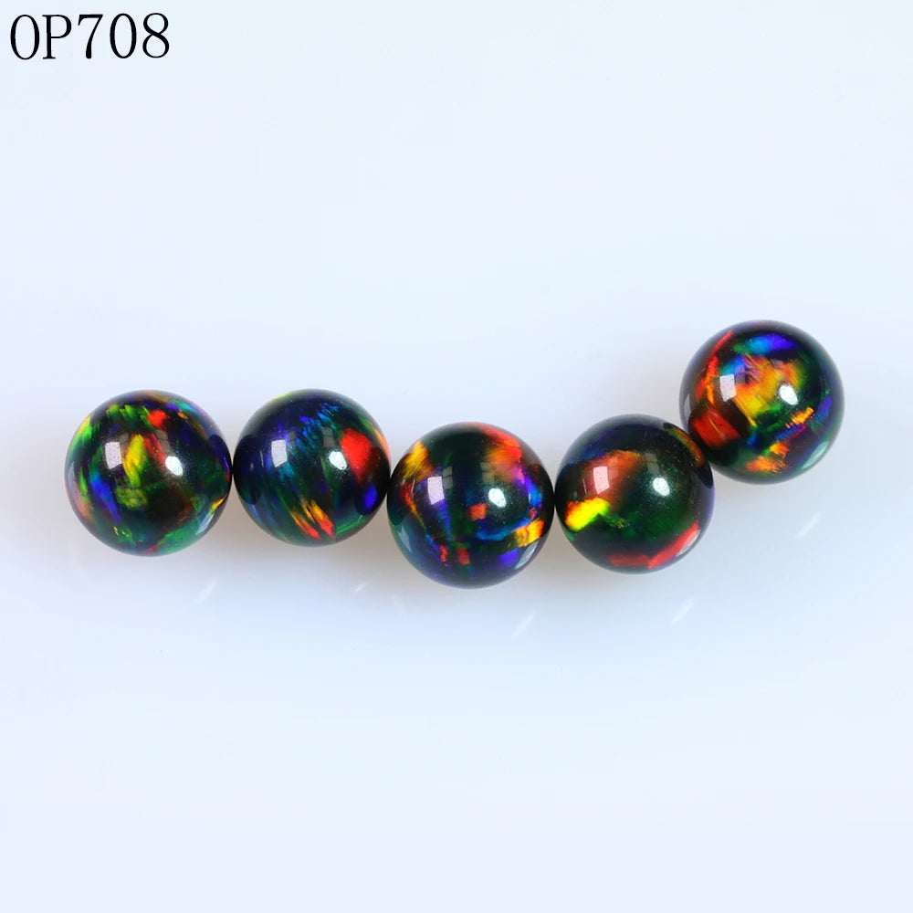 Free Shipping Glass Jewelry Material Heat Resistant Ball Beads Top Fire Synthetic Gilson Opal Stone