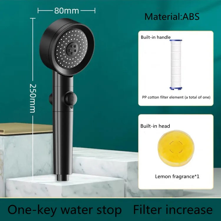 Filter Rainfall Shower Head SPA Bathroom ABS Chrome Water Saving High Pressure Handheld Shower Head