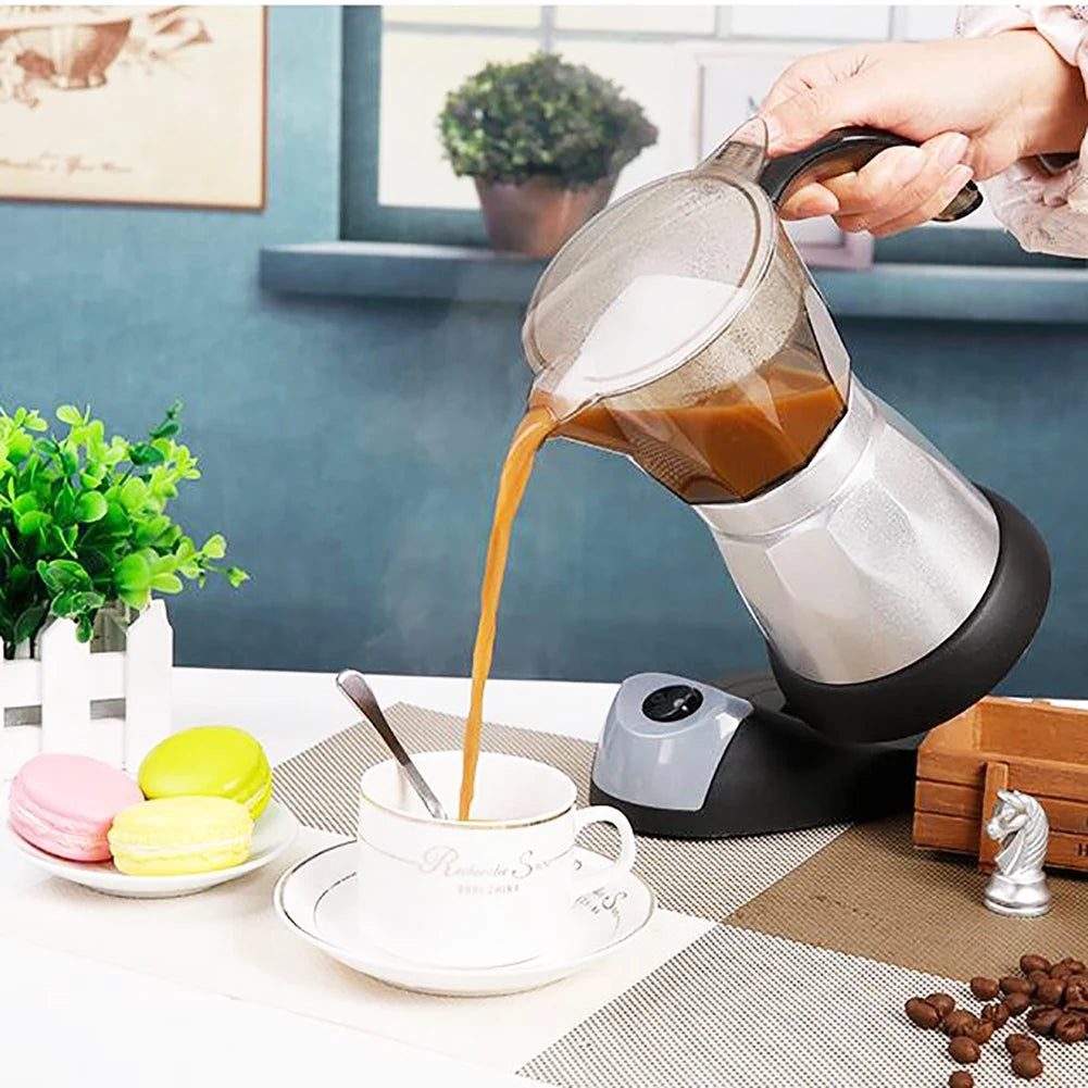 150ml/300 ml 3-6 Cups 480W Electric  Pot Detachable Kitchen Stovetop Coffee Maker EU Plug