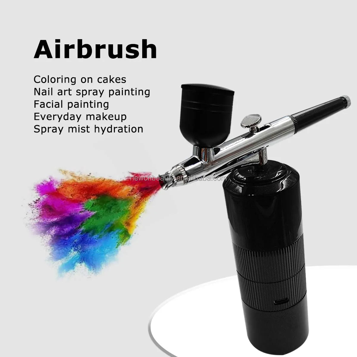 DIY Nail Manicure Airbrush Air Compressor Makeup Kit Nano Mist Sprayer Gun for Cake Painting Tattoo Craft Barber Beauty Spa Use
