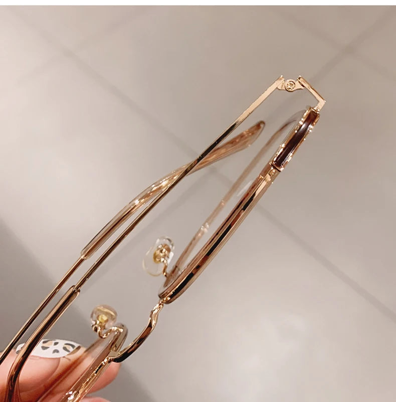 SO&EI Fashion Oversized Square Women Glasses Frame Vintage Clear Anti-Blu-Ray Eyewear Men Optical Pink Frame Computer Goggle