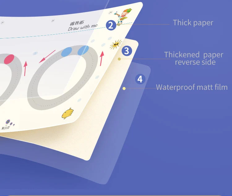 Tracing Trails Workbook for Kids Handwriting Activity Kit With Tracing Dry Erase Activity Boards and Crayon