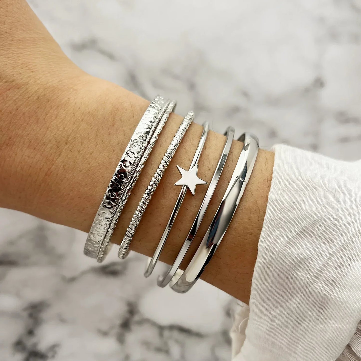 Ladies Women Fashion Jewelry Gold Expandable Inspired Designer Bangle Stackable Cable Wire Open Cuff Bangle Bracelet Set