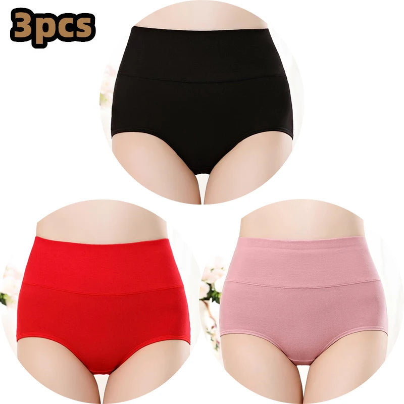 Cotton Women's Panties Elastic Soft Large Size XXXL Embossed ROSE Ladies Underwear Breathable Sexy High Waist Briefs