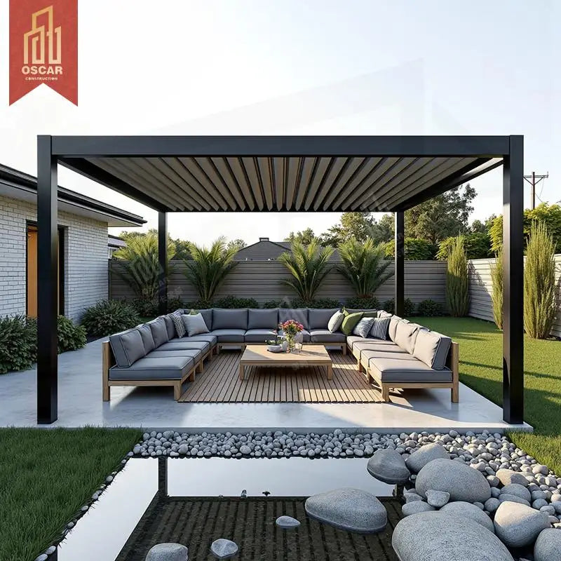Aluminum Louvered Roof 3X3M 3X4M Bioclimatic Sunshade Outdoor Villa Garden Patio Deck Pergola