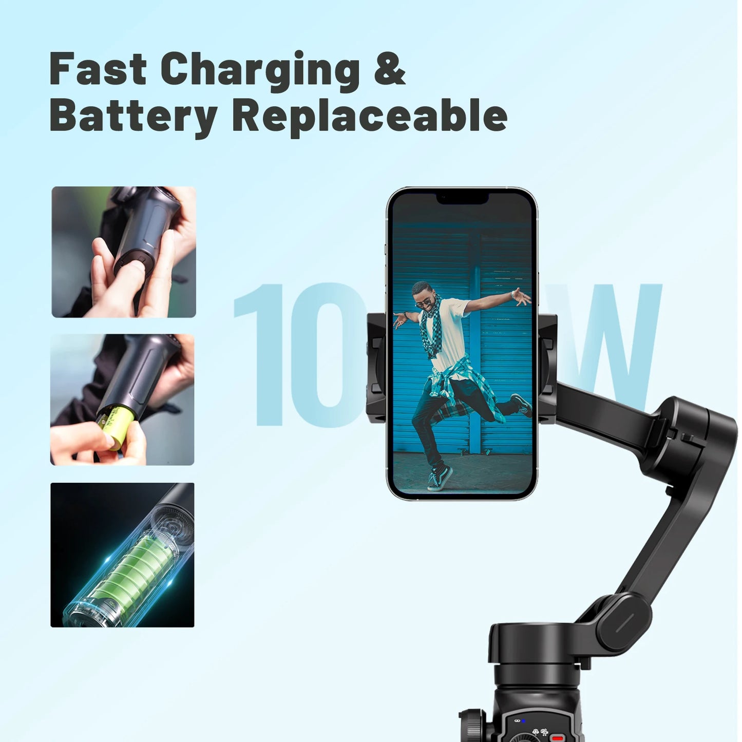 L9 Foldable Smartphone 3 Gimbal Stabilizer with Tripod 360 Ai Auto Face Tracking VLOG Selfie Fill Light VLOG Selfie Stick