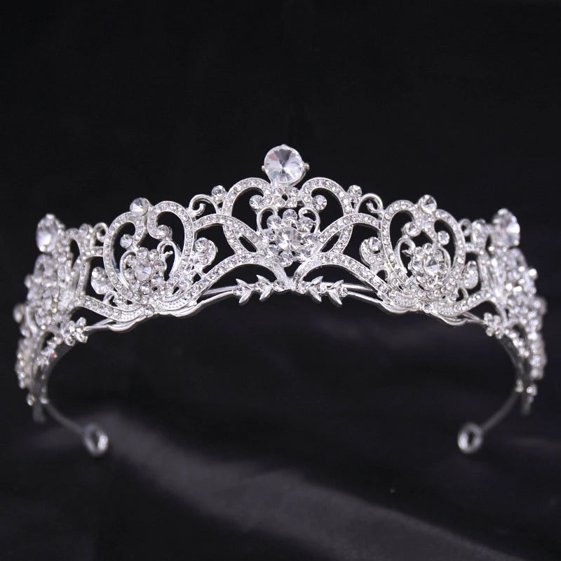 Bridal Wedding Hair Accessories Silver Crystal Hair crown alloy diamond crown women's fashion high-end atmospheric headdress