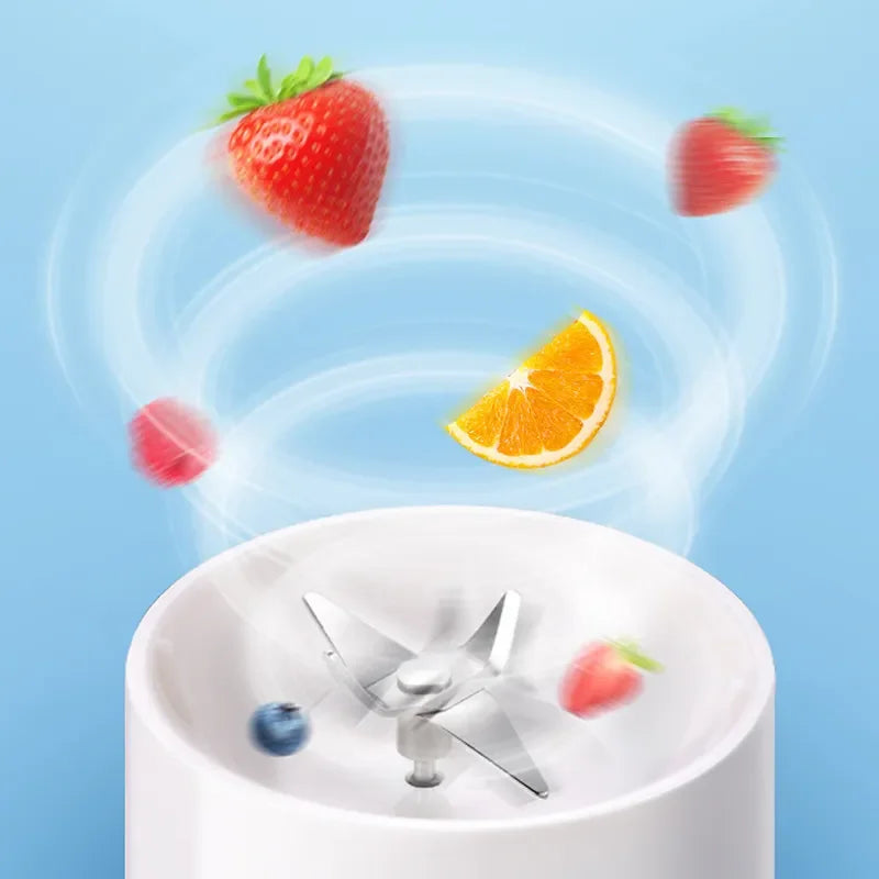 Portable Mini Stainless Steel USB-Chargeable Touch Control Blender Cup for On-the-Go Fruit Juicing and Outdoor Use