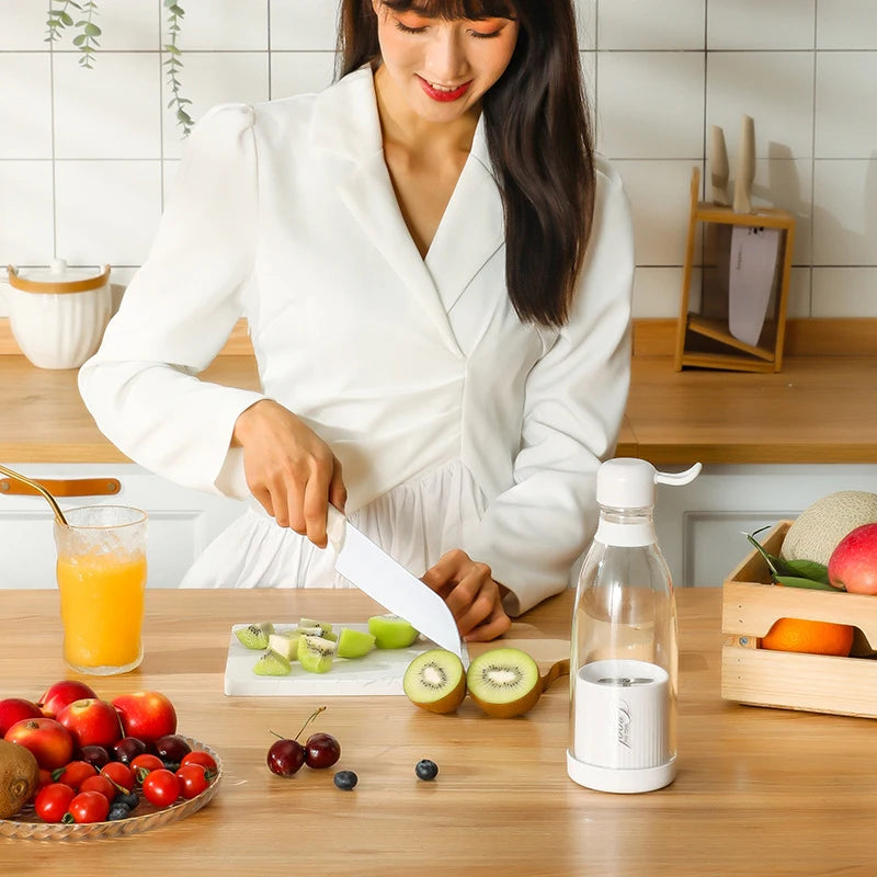 Portable 300ML Mini Wireless Electric Stainless Steel Fruit Juicer Creative Small Rechargeable Juice Cup USB Power Household