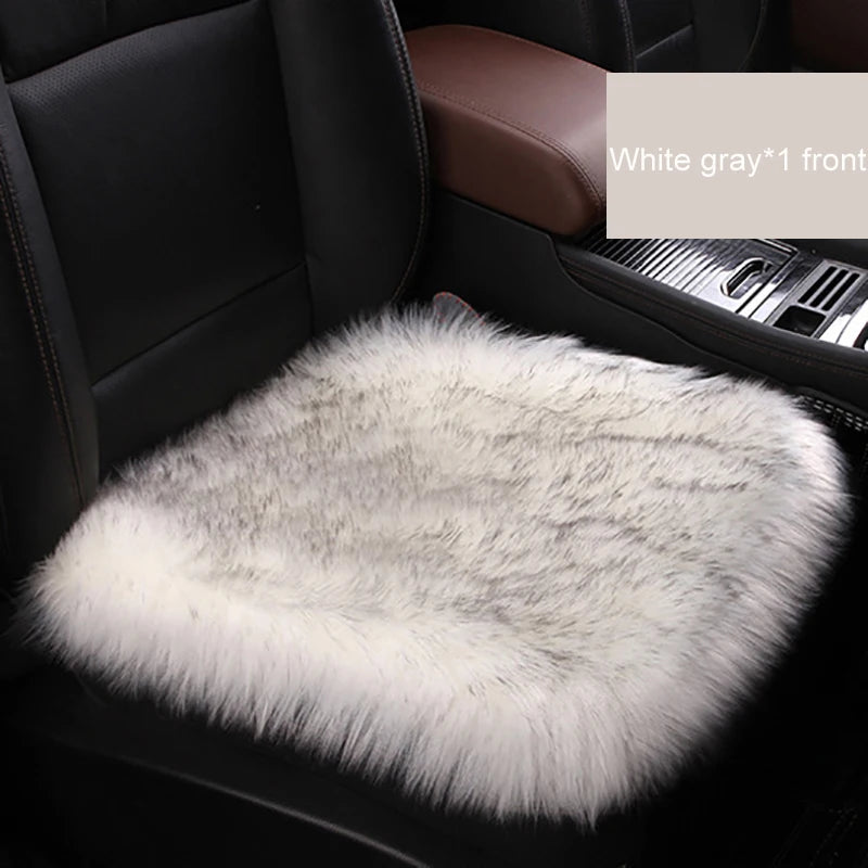 Artificial Wool Car Seat Cushion Winter Plush Auto Seat Cloak Universal Warm Car Seat Cover For Kia Lada Vesta Renault Skoda etc
