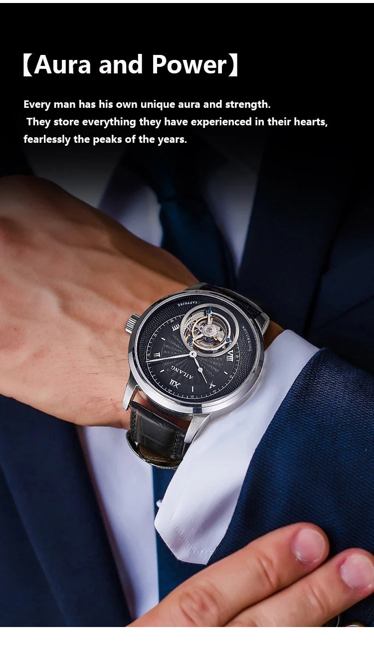 AILANG new authentic luxury real tourbillon mechanical watch fashion business waterproof men's watch