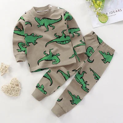 2024 Spring Autumn New Baby Clothing Set Cartoon Cotton Baby Boys Clothing Girls Suit Set 0-3 Year Baby Clothes