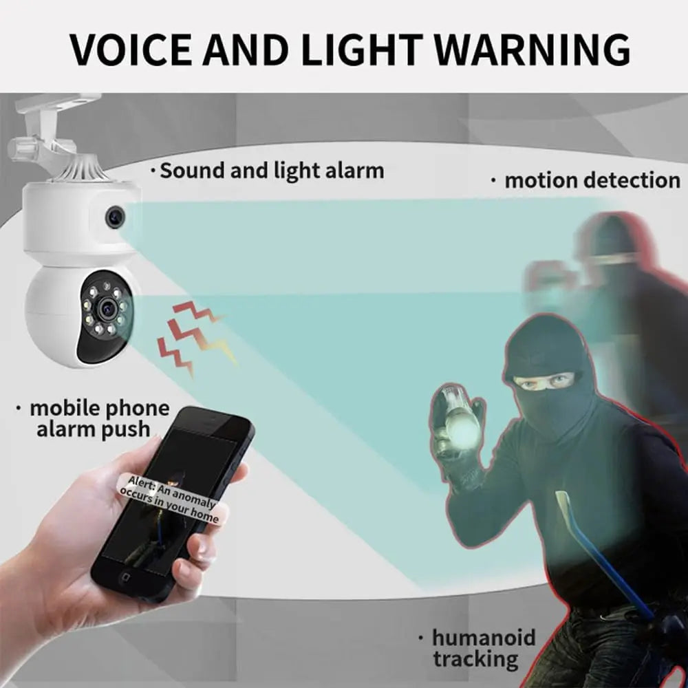 Dual Lens 2K Pan Tilt Indoor Cameras for Home Security 2.4 GHz Pet Dog Camera with Tuya App WiFi Baby Camera Monitor