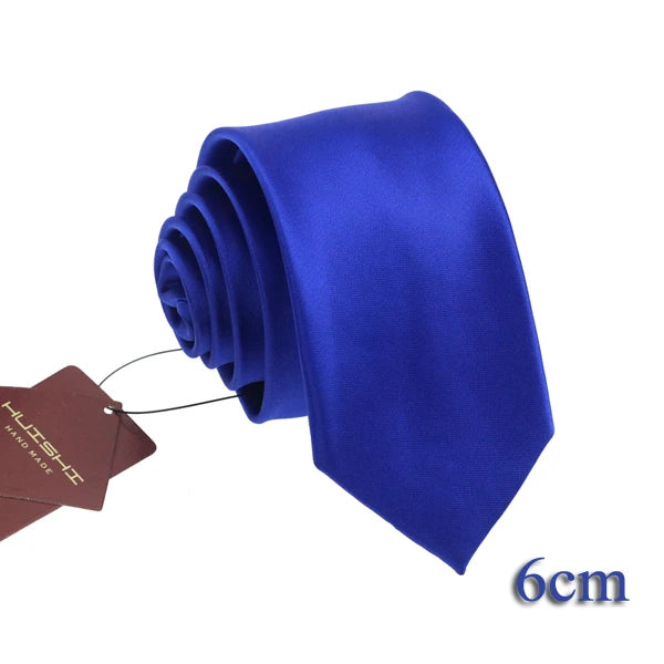 HUISHI 8CM Men's Solid Dark Blue Color Neck Tie 6cm Waterproof Jacquard Necktie Daily Wear Cravat Wedding Party For Men