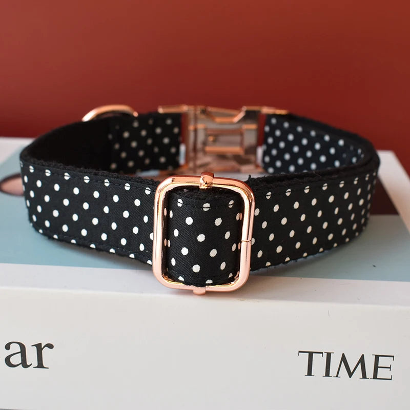 New rose gold metal adjustable buckles bow tie dog collar for small big dog labrador pet puppy collar leash straps Zzkdot 02