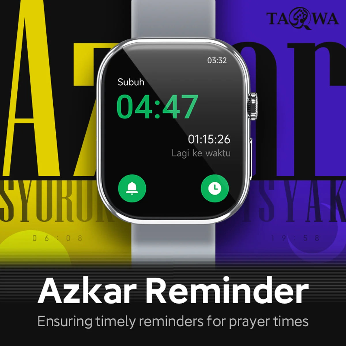 TAQWA Quran SMART WATCH 100+ Sports Modes Fitness Tracker Watch Muslim Smart Watch Electronic Muslim Rosary