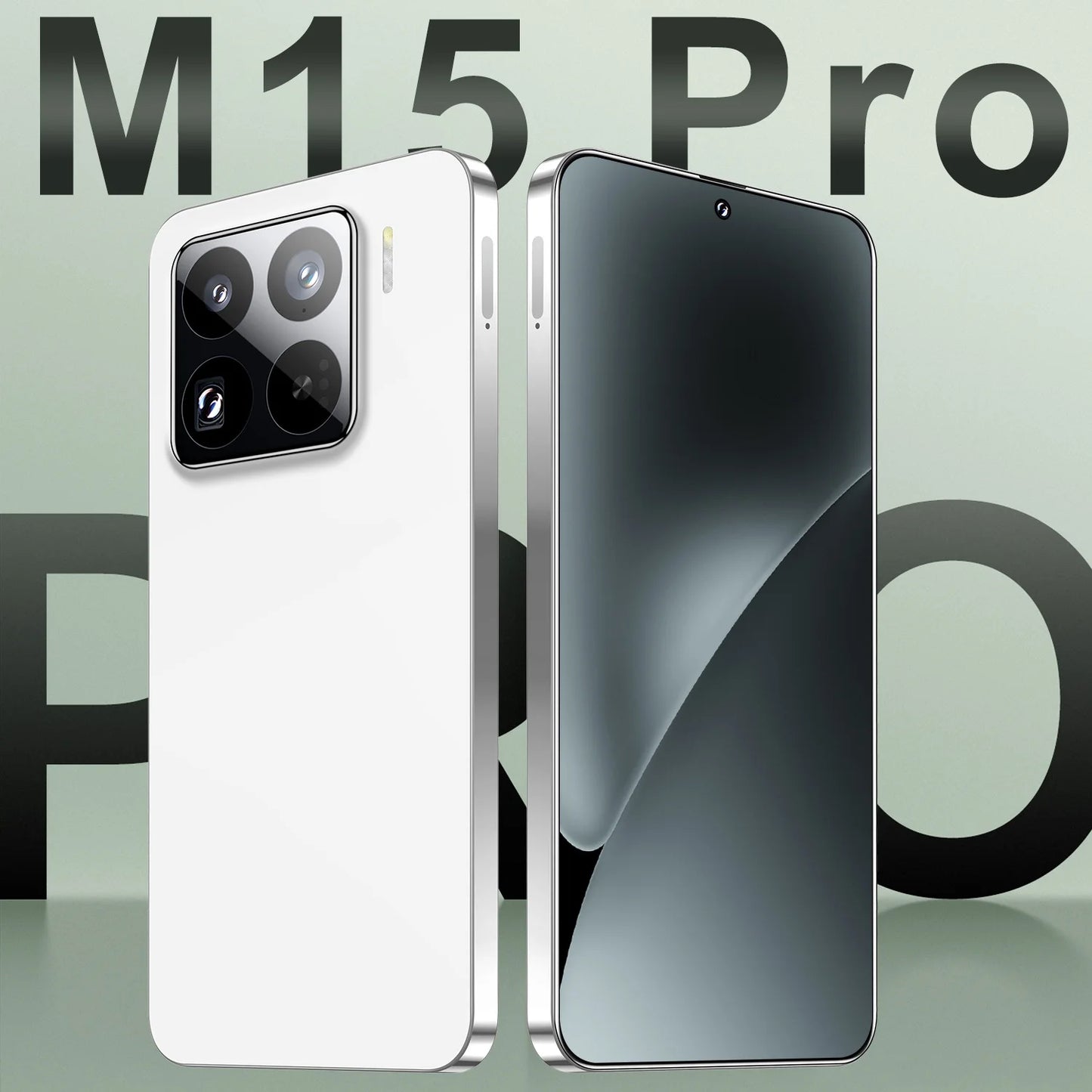 Wholesale M15 Pro 5G Smart Phone Unlocked Android 14 with Face Recognition 4G/5G 16GB+1TB Mobile Phones Cellphone