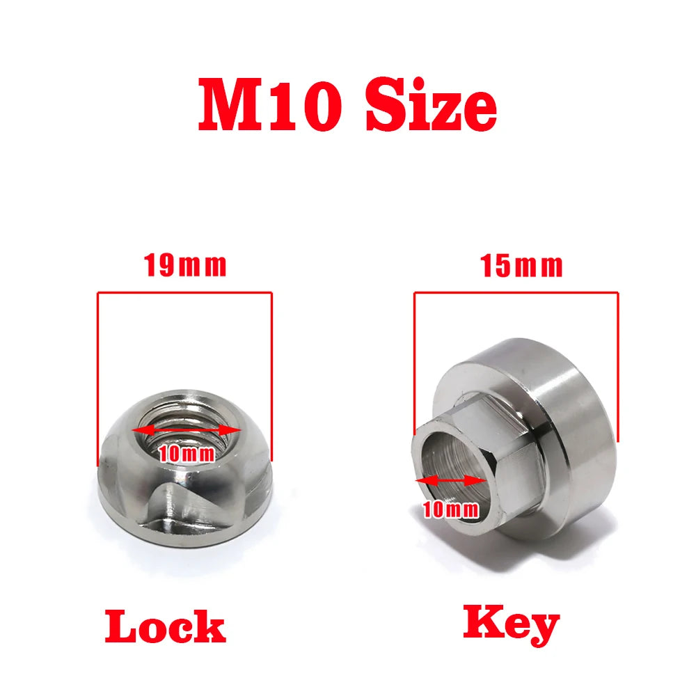 Security protection Anti Theft Nuts M6 M8 M10 M12 Nuts 304Stainless Steel Mountain Bike Awning Car Accessories LED Light
