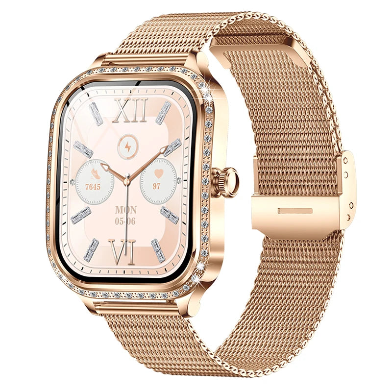 2025 Woman Watch Smart MK88 1.75inch BT Call AI Voice Assistance Health Remind Multiple Sports Modes Reloj Smartwatch for Ladies