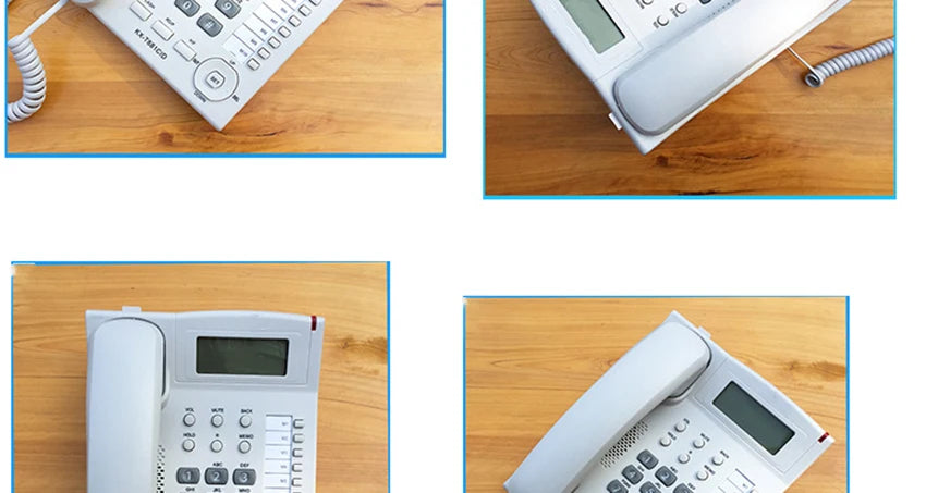 Desktop Corded Telephone, Wired Landline Phone for Home/Hotel/Office, Handsfree, with Blue Backlit, Caller ID, in English