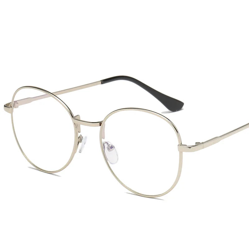 Photochromic Eyeglasses Women Men 2024 Metal Simple Circle Lunettes Anti Reflet Homme Blue Light Original Blue Photogray Glasses