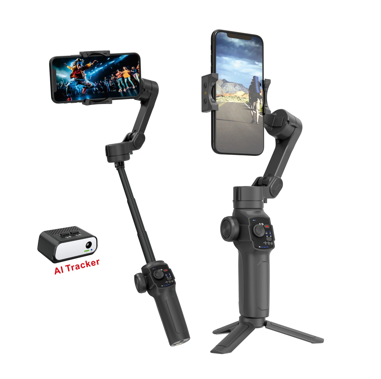 L9 Foldable Smartphone 3 Gimbal Stabilizer with Tripod 360 Ai Auto Face Tracking VLOG Selfie Fill Light VLOG Selfie Stick