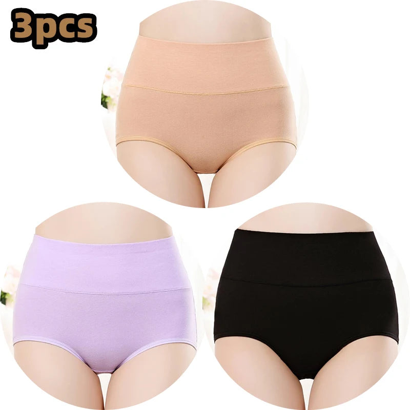 Cotton Women's Panties Elastic Soft Large Size XXXL Embossed ROSE Ladies Underwear Breathable Sexy High Waist Briefs