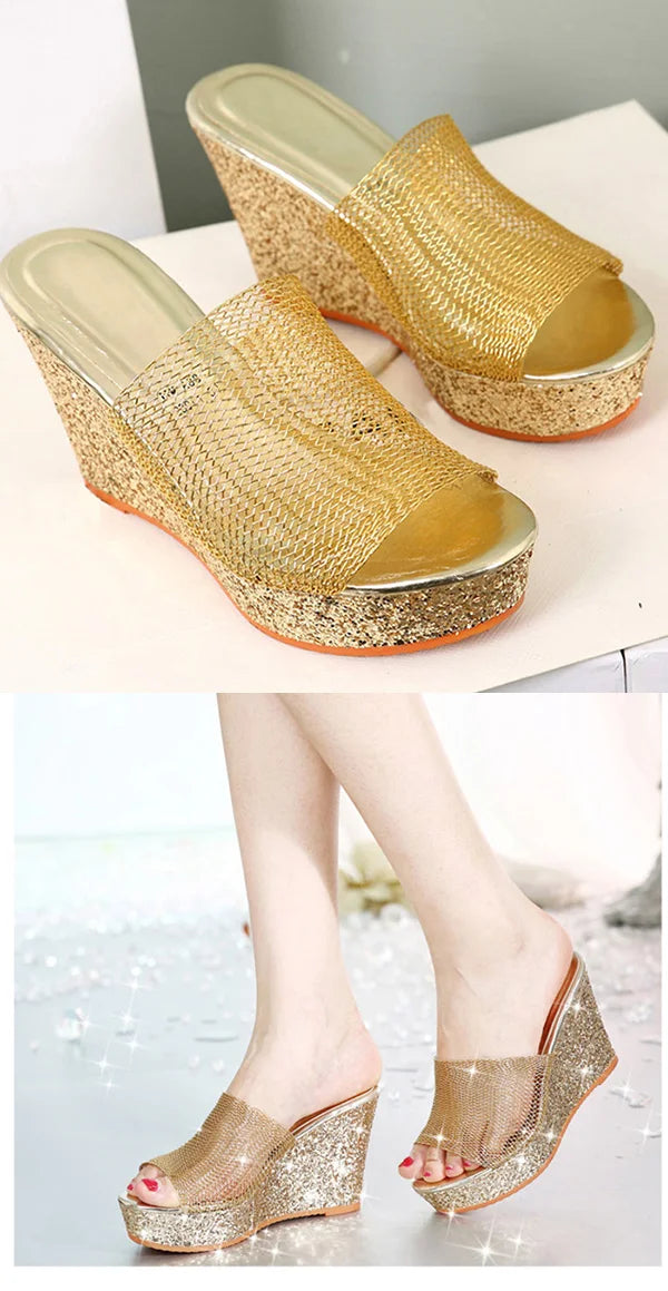 LIHUAMAO wedges slipper espadrilles shoes platform high heel sandals Women casual comfortable pumps outdoor beach style bohemia