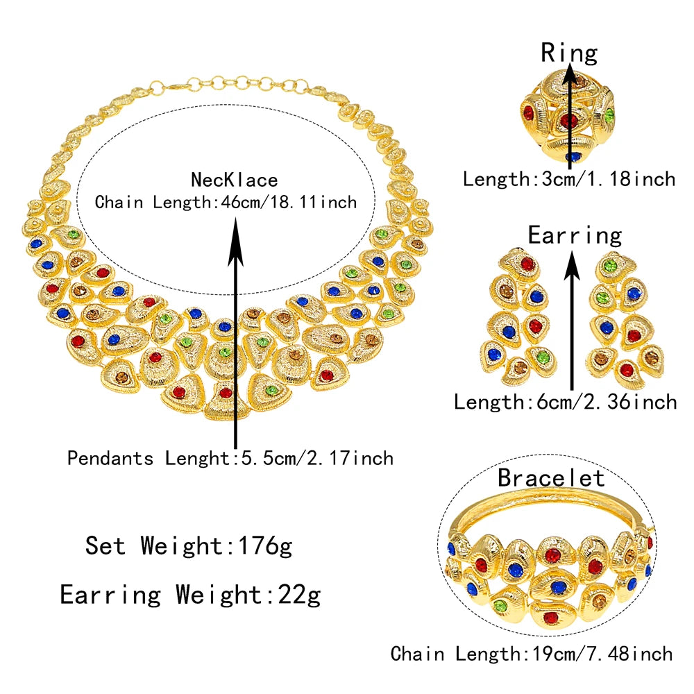 Zhuerrui Italiano Gold Designs Women Jewellery Set Party Fine Costume Jewelry Set Luxury Big Necklace Jewellery Sets I008020