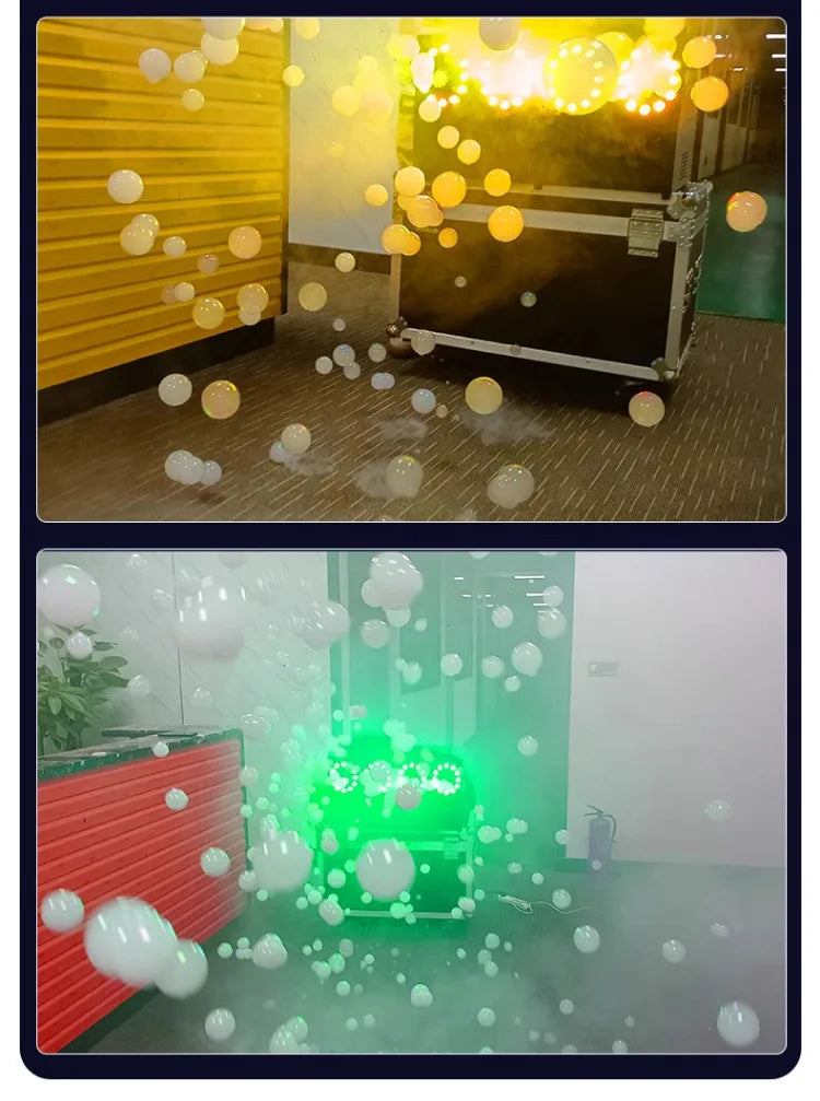 Special Performance Large Wedding Props Bar Bubble Blowing Machine Four-Hole LED Smoke DMX512 Control Mode Moving Head Lights