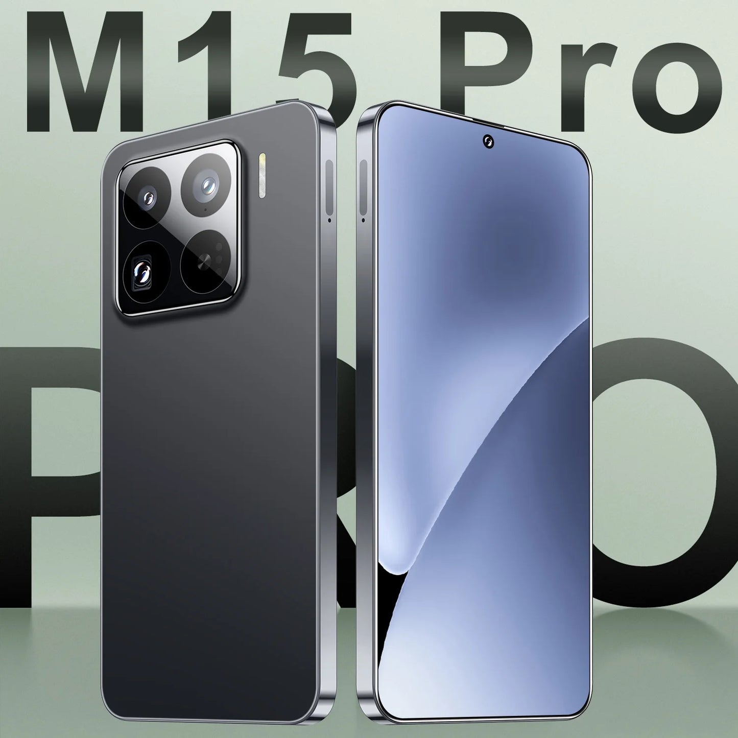 Wholesale M15 Pro 5G Smart Phone Unlocked Android 14 with Face Recognition 4G/5G 16GB+1TB Mobile Phones Cellphone
