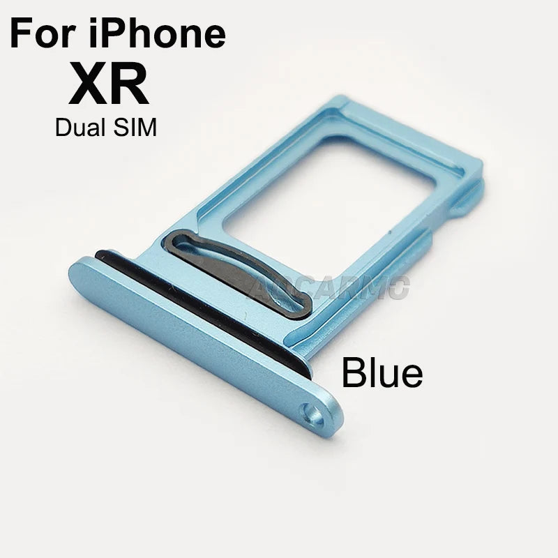 Aocarmo Single Double Sim Card Micro Holder Dual Sim Card Tray Slot For iPhone XR Replacement Part