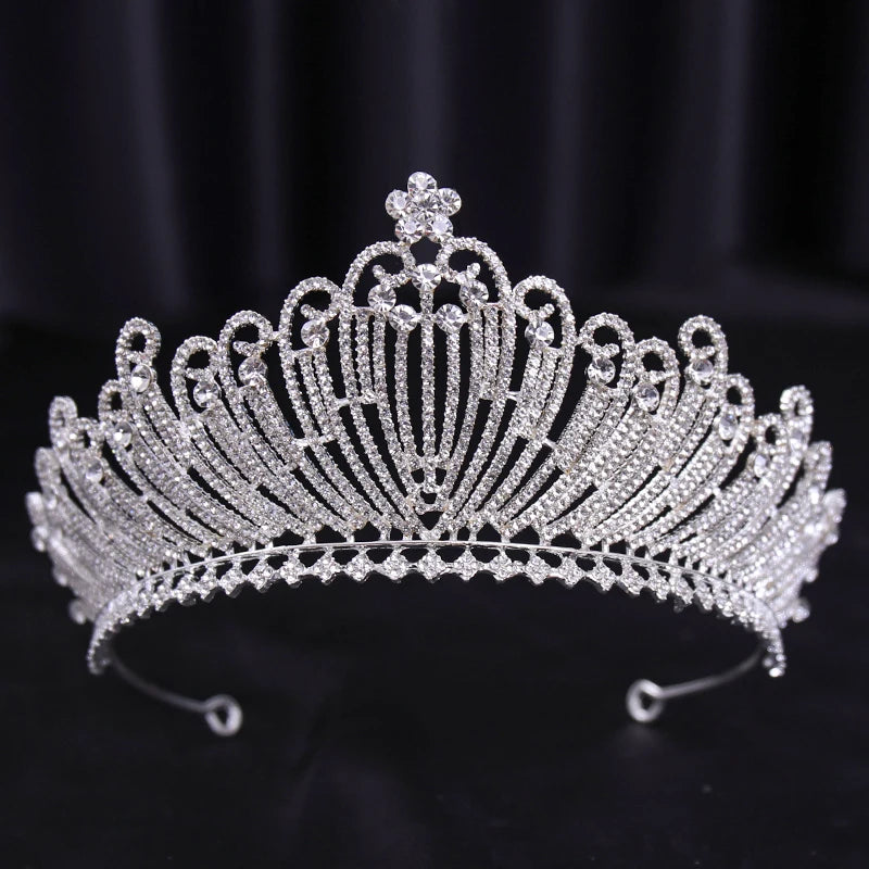 Bridal Wedding Hair Accessories Silver Crystal Hair crown alloy diamond crown women's fashion high-end atmospheric headdress