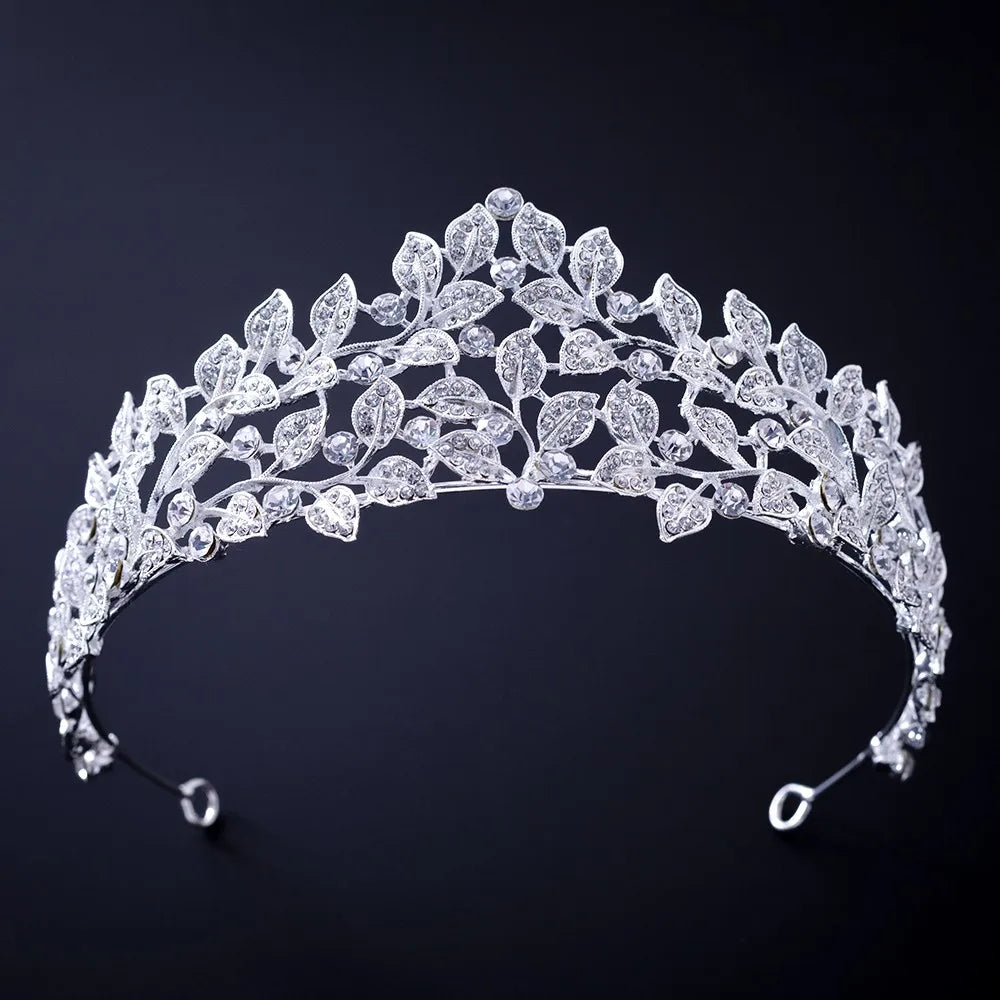 Silver Color Crystal Rhinestone Crown and Tiara Wedding Hair Accessories Bridal Tiaras Hair Crown Wedding Headpiece Women Diadem
